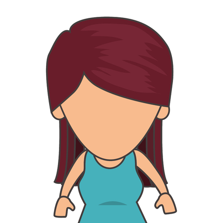 cute woman character icon vector illustration designのイラスト素材