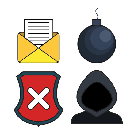 cyber security system icon vector illustration designのイラスト素材