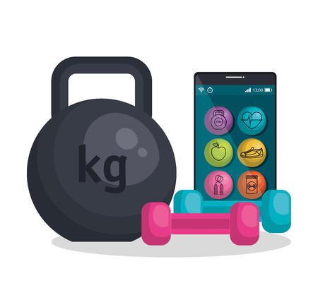 weareable technology with healthy lifestyle vector illustration designのイラスト素材