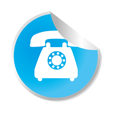 telephone service sticker icon vector illustration designのイラスト素材