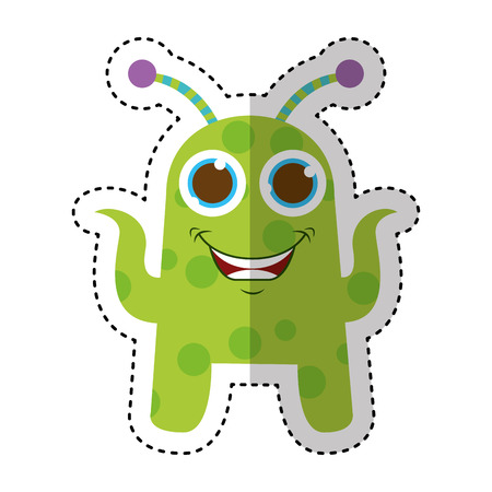 monster comic character icon vector illustration designのイラスト素材