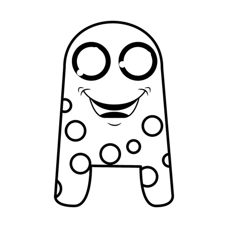 monster comic character icon vector illustration designのイラスト素材