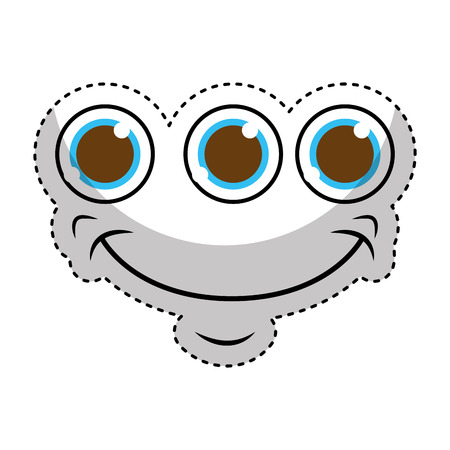monster face emoticon icon vector illustration designのイラスト素材