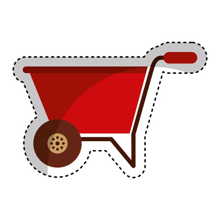 wheelbarrow tool gardening tool vector illustration designのイラスト素材