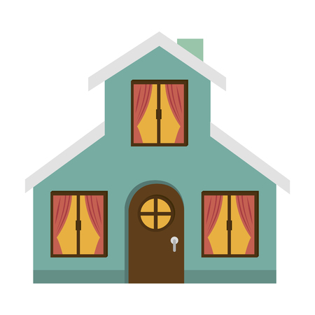exterior house winter season vector illustration designのイラスト素材