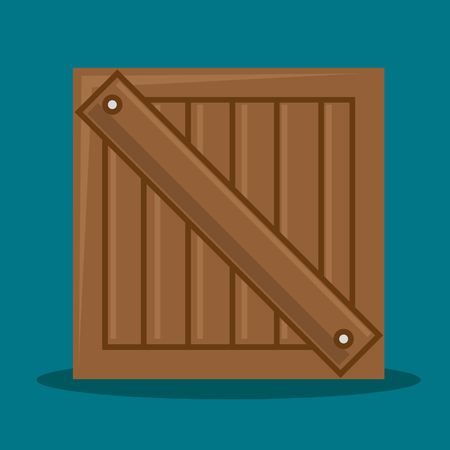 wooden box delivery packing vector illustration designのイラスト素材