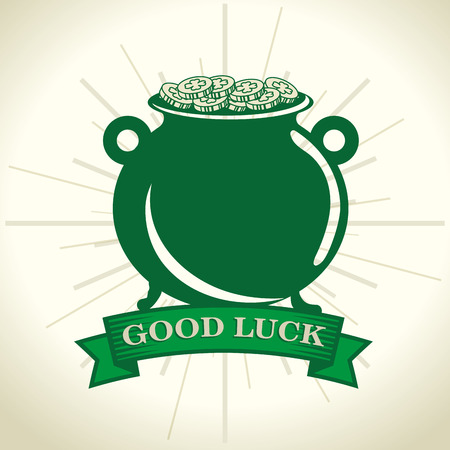 saint patrick day treasure pot vector illustration designのイラスト素材