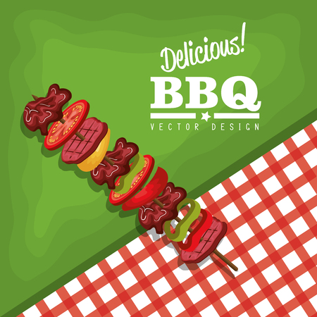 delicious barbecue food icon vector illustration designのイラスト素材