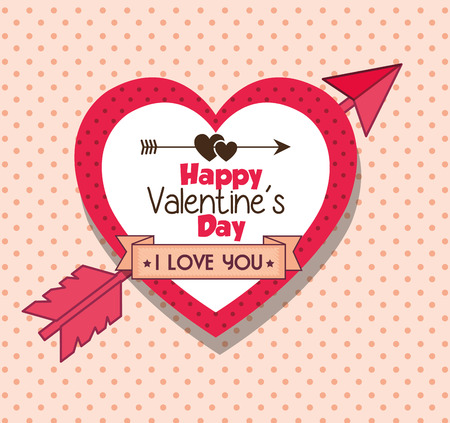 happy valentines day card vector illustration designのイラスト素材