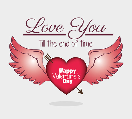happy valentines day card vector illustration designのイラスト素材