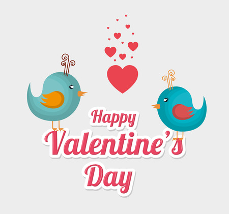 happy valentines day card vector illustration designのイラスト素材