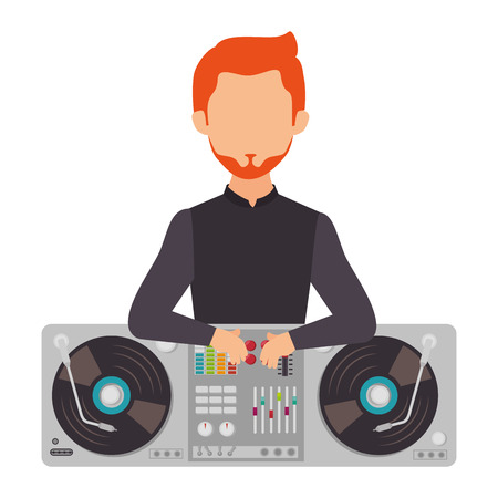 dj avatar silhouette icon vector illustration designのイラスト素材