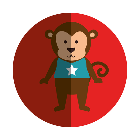 cute monkey circus animal vector illustration designのイラスト素材