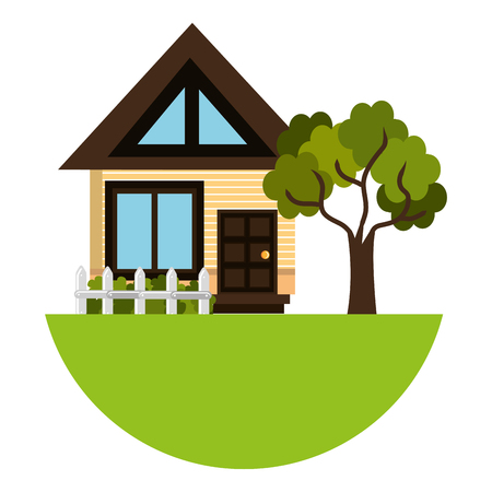 exterior cute house icon vector illustration designのイラスト素材