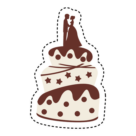 Cake wedding over white background, vector illustration eps10のイラスト素材