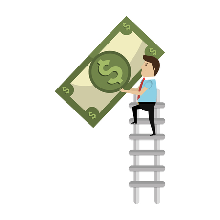 person with bill money isolated icon vector illustration designのイラスト素材