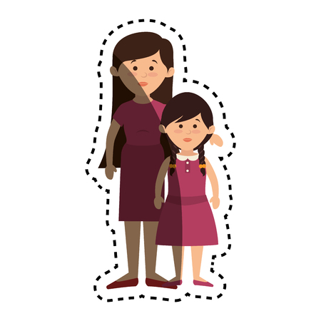 happy family member character vector illustration designのイラスト素材
