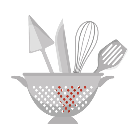 fried pot with cutlery kitchen tool isolated icon vector illustration designのイラスト素材