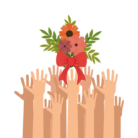 floral love card decoration vector illustration designのイラスト素材