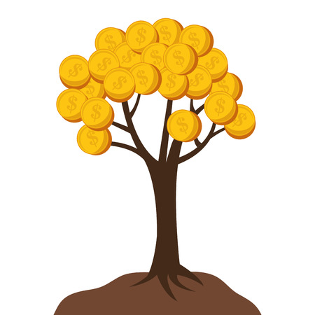 money plant with coins vector illustration designのイラスト素材