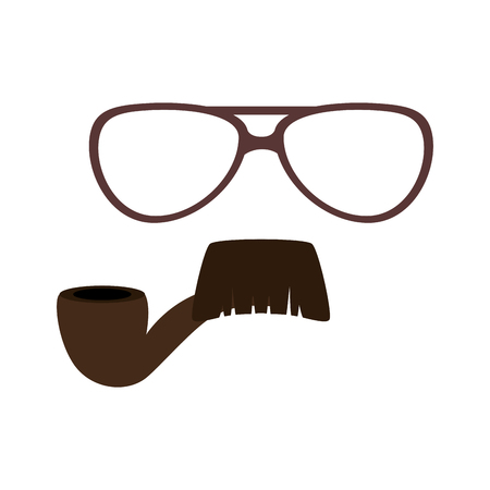 accesory hipster style face vector illustration designのイラスト素材