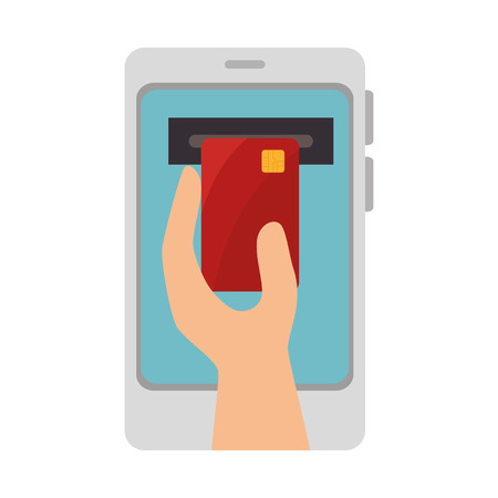 smartphone device with finance app isolated icon vector illustration designのイラスト素材