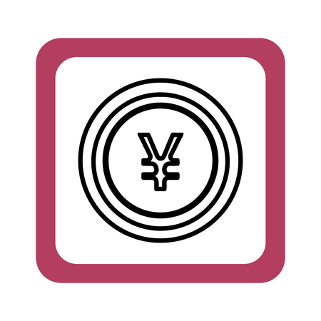 coin yen money isolated icon vector illustration designのイラスト素材