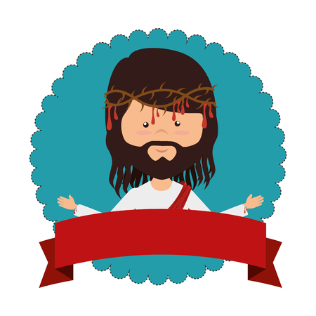 jesuschrist character religious icon vector illustration designのイラスト素材