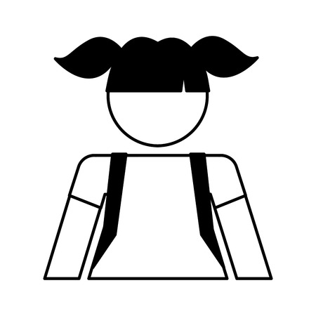 little girl student avatar vector illustration designのイラスト素材