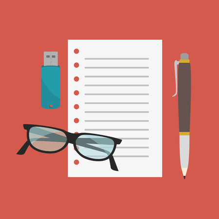 office equipment flat icons vector illustration designのイラスト素材