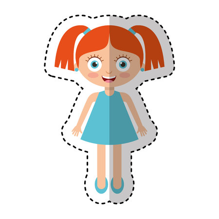 cute little girl character vector illustration designのイラスト素材