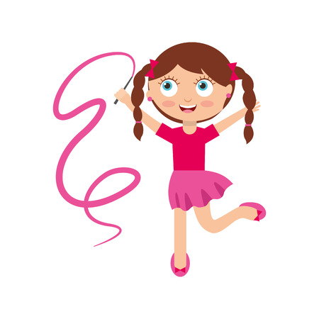 cute little girl character vector illustration designのイラスト素材
