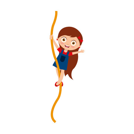 cute little girl character vector illustration designのイラスト素材