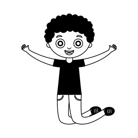 cute little boy character vector illustration designのイラスト素材