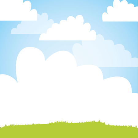 cute field landscape icon vector illustration designのイラスト素材