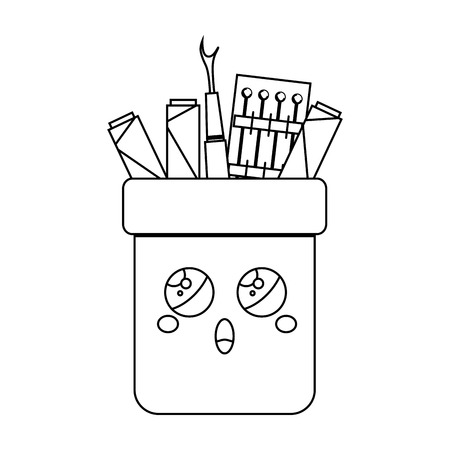 Sewing set comic character isolated icon vector illustration designのイラスト素材