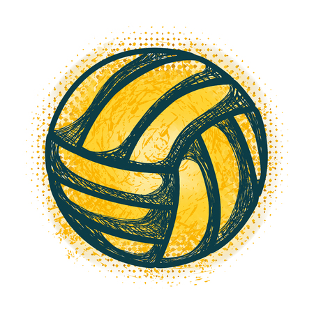 volleyball sport emblem icon illustration designのイラスト素材