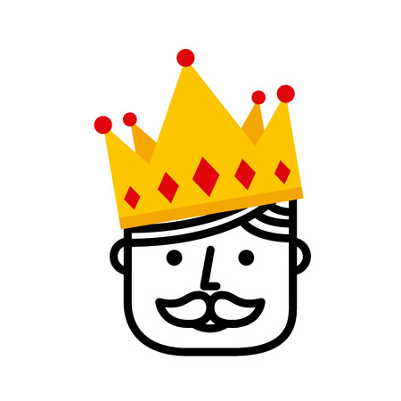 king with crown icon over white background. colorful design. vector illustrationのイラスト素材