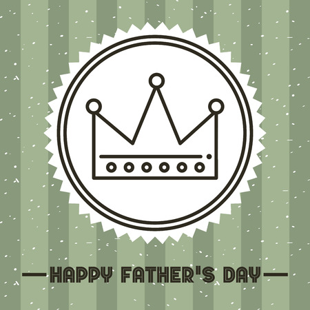 happy father's day card with crown icon. colorful design. vector illustrationのイラスト素材