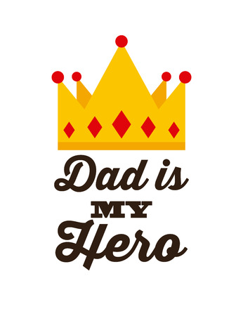 happy father's day card with crown icon over white background. colorful design. vector illustrationのイラスト素材