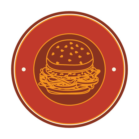 hamburger fast food icon vector illustration designのイラスト素材