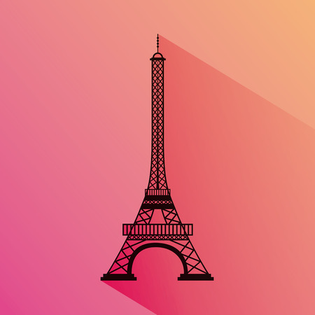 eiffel tower icon over colorful background. travel and tourism design. vector illustrationの写真素材
