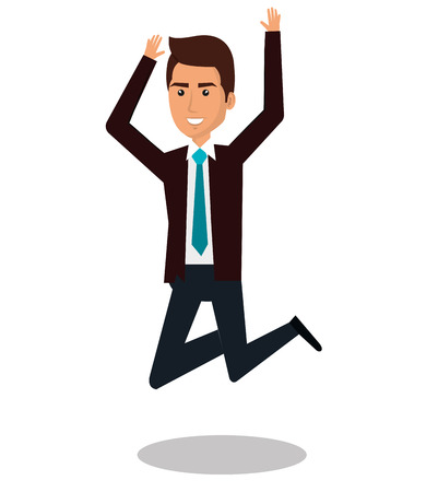 businessman character avatar icon vector illustration designのイラスト素材
