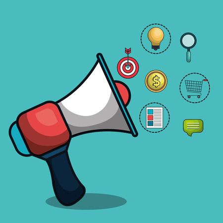 digital marketing e-commerce icon vector illustration designのイラスト素材