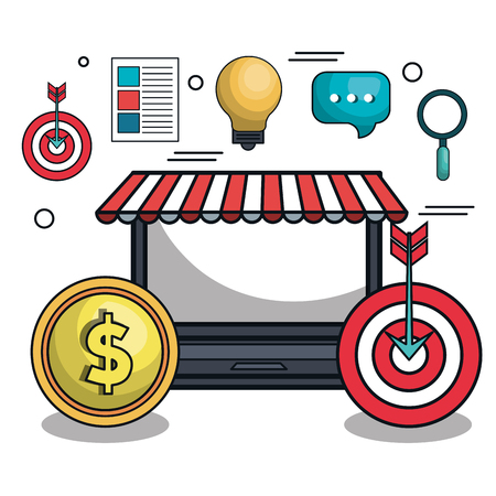 digital marketing e-commerce icon vector illustration designのイラスト素材