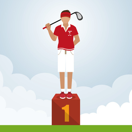 golf club golfer avatar vector illustration designのイラスト素材