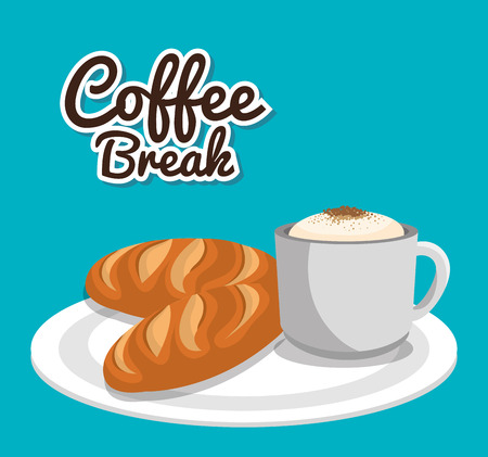 delicious coffee break icon vector illustration designのイラスト素材