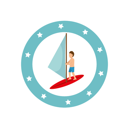 surfing Extreme sport athlete avatar vector illustration designのイラスト素材