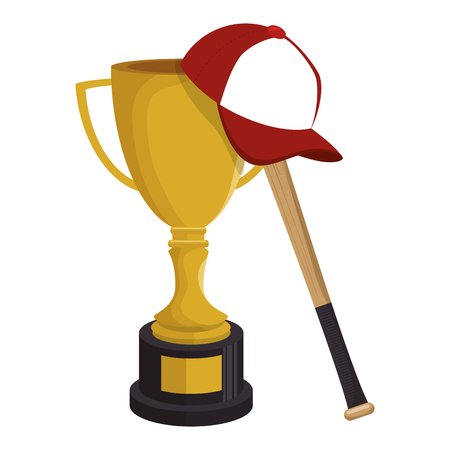 baseball trophy award sport vector illustration designのイラスト素材