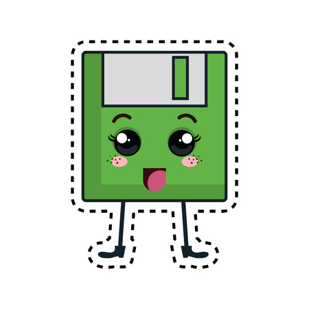 floppy disk character vector illustration designのイラスト素材